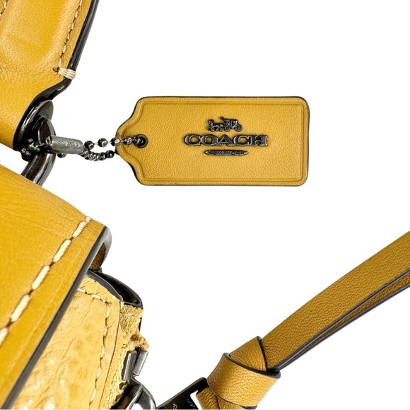 NWOT Coach Mini Faye Leather Backpack - Yellow Pebble Leather Mini Handbag - Picture 10 of 16